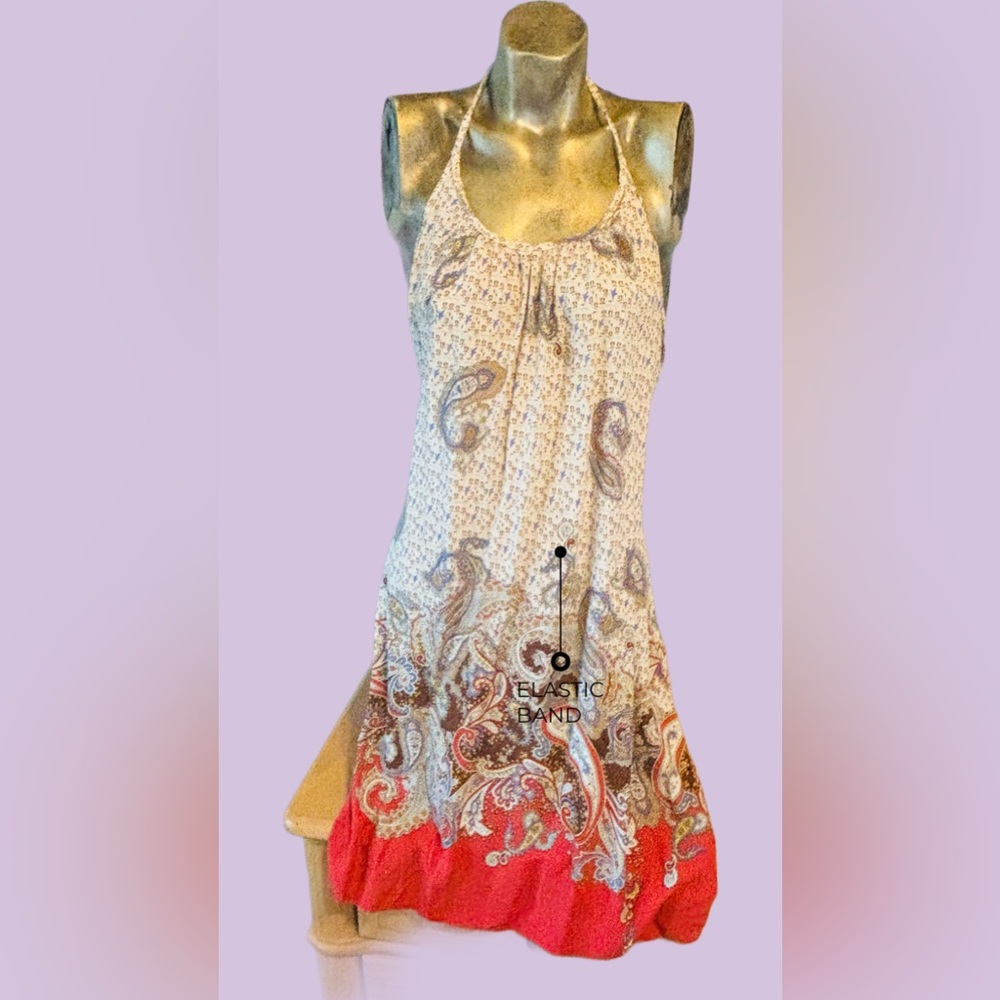 Cute summer Boho halter midi dress